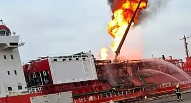 TÜRK LPG TANKERİ UKRAYNA LİMANI'NDA DRONLA VURULDU: 16 PERSONEL YARALANMADAN KURTARILDI